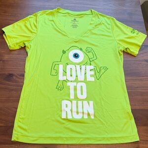 Disney Lime Green 'Love to Run' Short Sleeve Athletic Tee